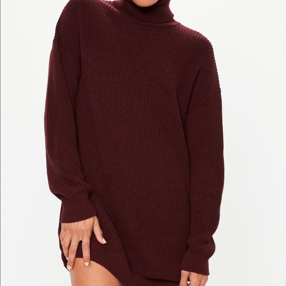 Burgundy Knitted Dress